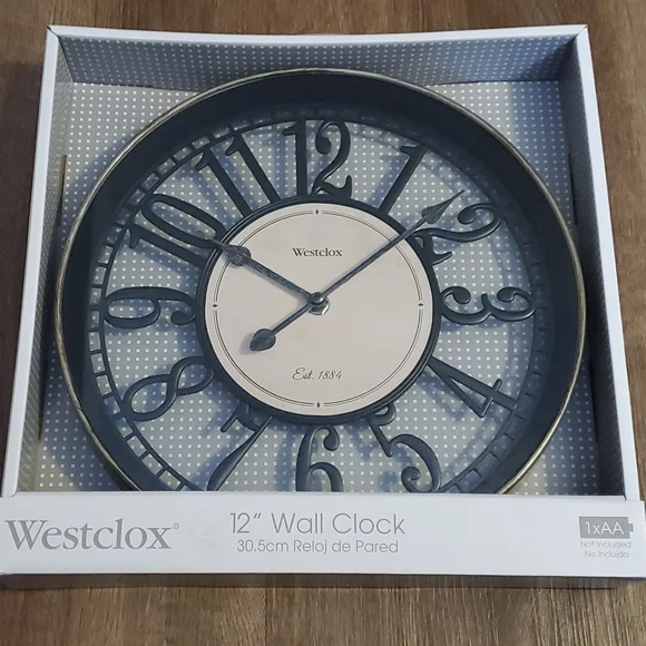 12 inch wall clock with open back. Westclox brand. New in box. - Picture 4 of 7